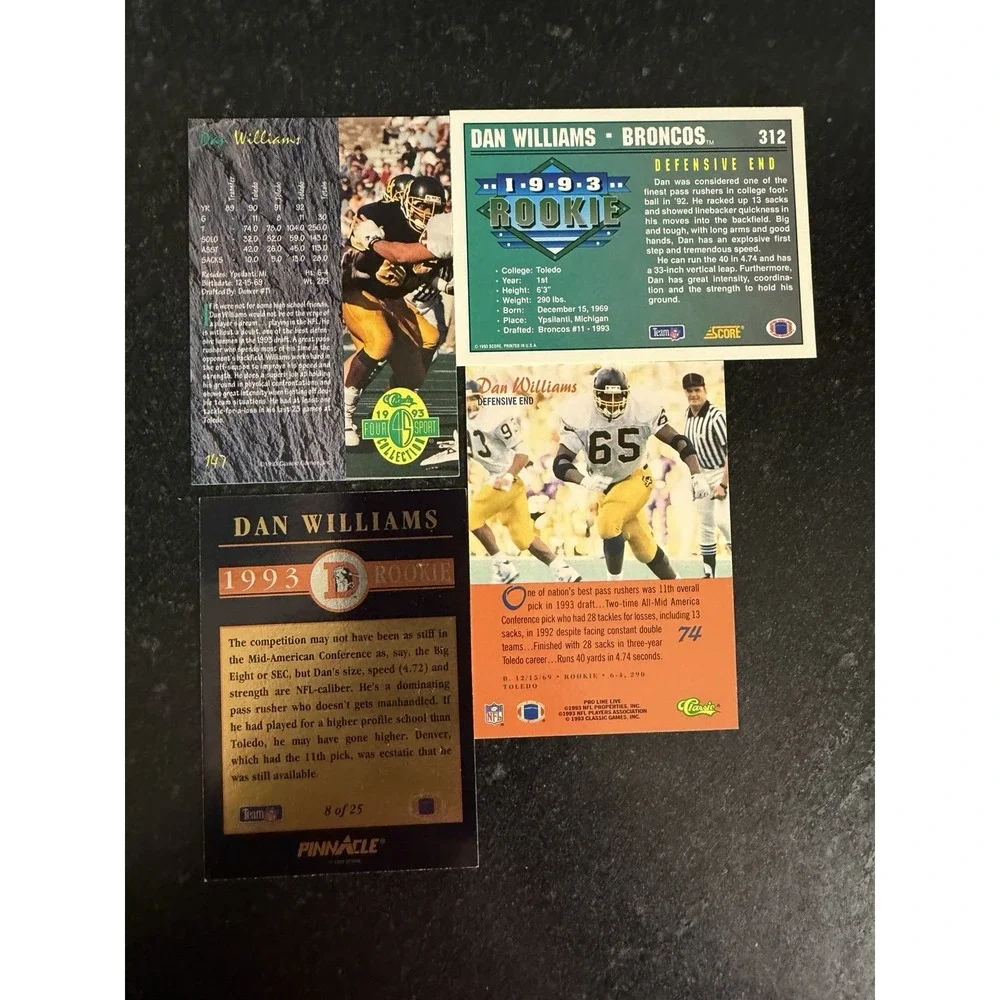 Dan Williams Auto Lot‎ (24) Denver Broncos Signed Cards 1993 Rookie Era